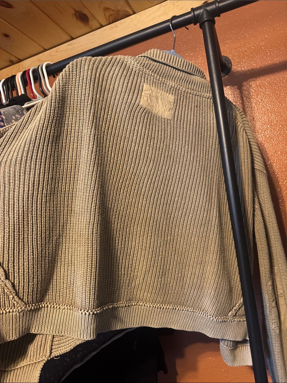 Free People Beige Ribbed Open Front Cardigan - Picture 4 of 5